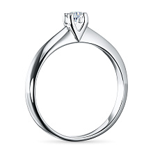 Классическое кольцо из белого золота с бриллиантом