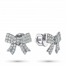 Пусеты из белого золота с бриллиантами (изготовление)