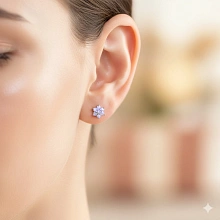 Пусеты из серебра с танзанитами