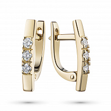 Серьги из желтого золота с бриллиантами (изготовление)