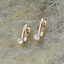 Серьги из желтого золота с бриллиантами