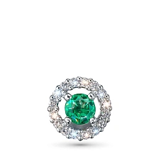 Подвеска из серебра с изумрудом и бриллиантами