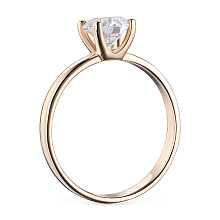 Помолвочное кольцо из красного золота (изготовление) с бриллиантом