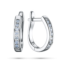 Серьги из серебра c бриллиантами
