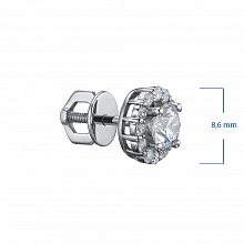 Пусеты из белого золота c бриллиантами