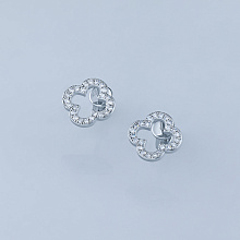 Пусеты из белого золота c бриллиантами