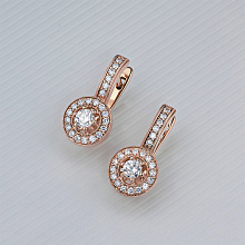 Серьги из красного золота с бриллиантами (изготовление)