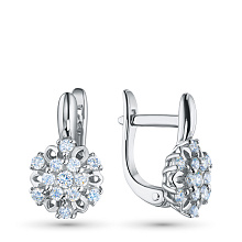 Серьги из серебра c бриллиантами