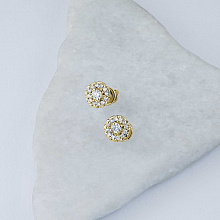 Пусеты из желтого золота с бриллиантами (изготовление)