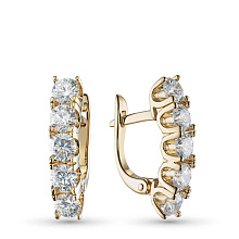 Серьги из желтого золота c бриллиантами