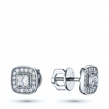 Пусеты из белого золота с бриллиантами (изготовление)