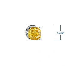 Пусеты из белого золота с бриллиантом