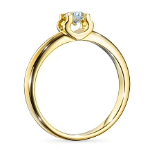 Кольцо из желтого золота с бриллиантом выращенным