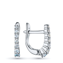 Серьги из серебра c бриллиантами