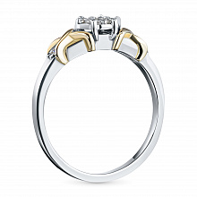 Кольцо из комбинированного золота с бриллиантами (изготовление)