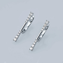 Серьги из серебра c бриллиантами