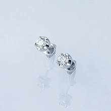 Пусеты из белого золота с бриллиантами (изготовление)