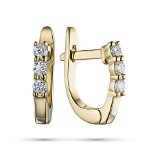 Серьги из желтого золота c бриллиантами