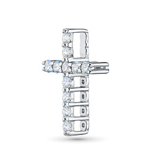 Подвеска из серебра c бриллиантами выращенными