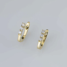 Серьги из желтого золота c бриллиантами