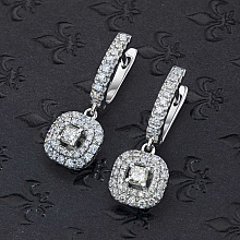 Серьги из белого золота с бриллиантами (изготовление)