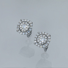 Пусеты из серебра (изготовление) с бриллиантами