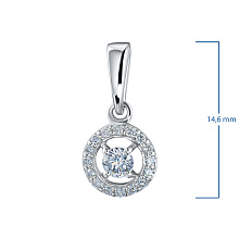 Подвеска из серебра c бриллиантами выращенными