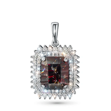 Подвеска из белого золота с гранатом