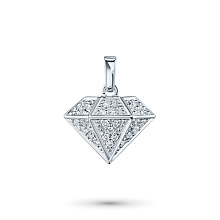 Классическая подвеска из белого золота с бриллиантами (изготовление)