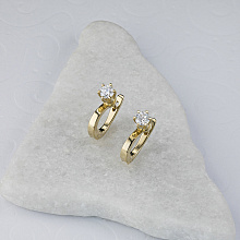 Серьги из желтого золота с бриллиантами