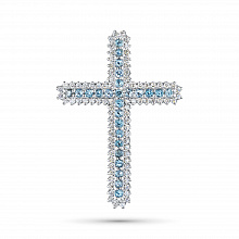 Подвеска из белого золота с бриллиантами и топазами (изготовление)