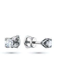 Пусеты из белого золота с бриллиантами