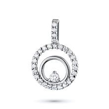 Подвеска из белого золота c бриллиантами выращенными