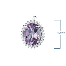 Серьги из белого золота с аметистами и бриллиантами (изготовление)