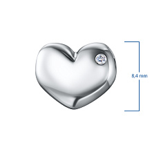 Подвеска из серебра с бриллиантом выращенным