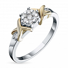 Кольцо из комбинированного золота с бриллиантами (изготовление)