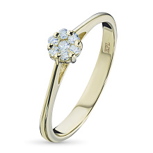 Кольцо из желтого золота с бриллиантами