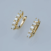 Серьги из желтого золота c бриллиантами