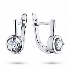 Серьги из белого золота с бриллиантом (изготовление)