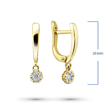 Серьги из желтого золота с бриллиантами