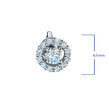 Пусеты из серебра c бриллиантами