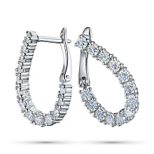 Серьги из белого золота c бриллиантами