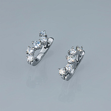 Серьги из серебра c бриллиантами