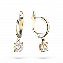 Серьги из желтого золота с бриллиантами (изготовление)