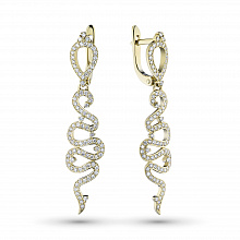 Серьги из желтого золота с бриллиантами (изготовление)