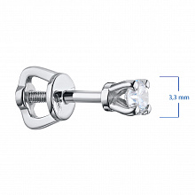 Пусеты из белого золота с бриллиантами (изготовление)