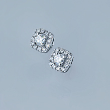 Пусеты из белого золота c бриллиантами