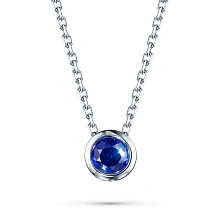 Колье из белого золота с сапфиром