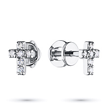 Пусеты из белого золота с бриллиантами