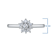 Классическое кольцо из белого золота с бриллиантами